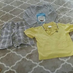 3T shorts, polo and pullover shirt
